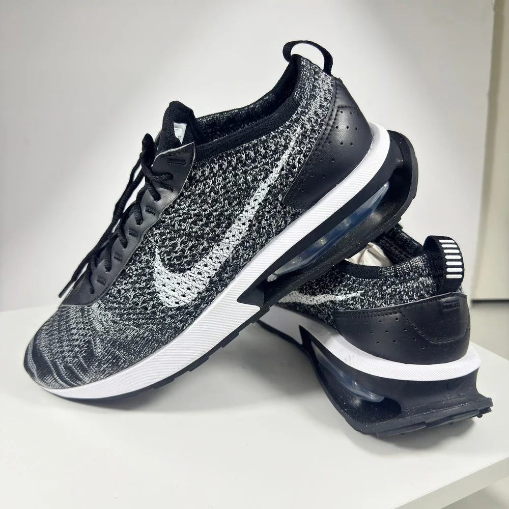 Nike Air Max Flyknit Racer Mens 10 Black White DM9073-001 Running Shoes